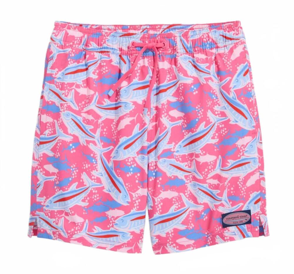 NEW VINEYARD VINES boy's chappy pull-on trunks in bone fish pink